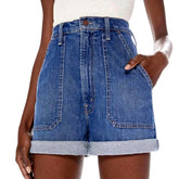 Weite Jeansshorts mit aufgesetzten Taschen